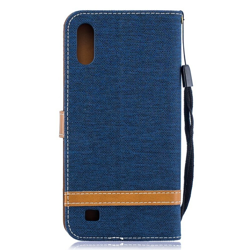 Samsung Galaxy A10 Fabric and Leather Effect Case with Strap