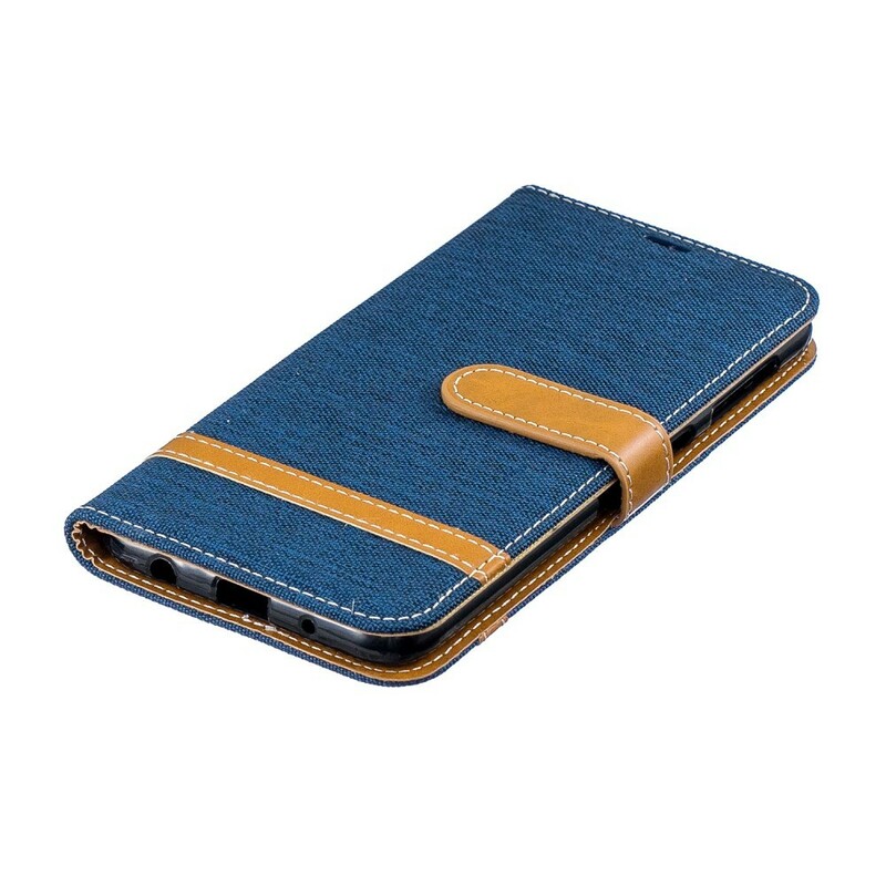 Samsung Galaxy A10 Fabric and Leather Effect Case with Strap
