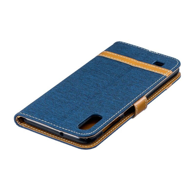 Samsung Galaxy A10 Fabric and Leather Effect Case with Strap