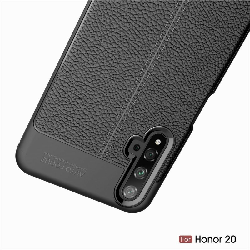 Honor 20 Leather Case Lychee Effect Double Line