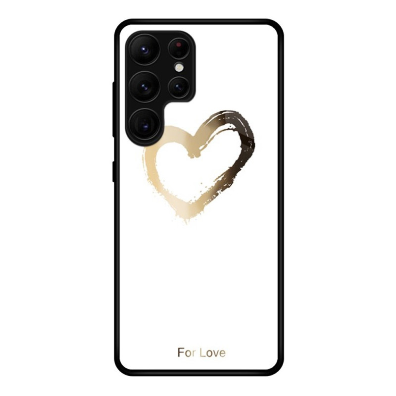 Samsung Galaxy S26 Ultra Case Tempered Glass Love White