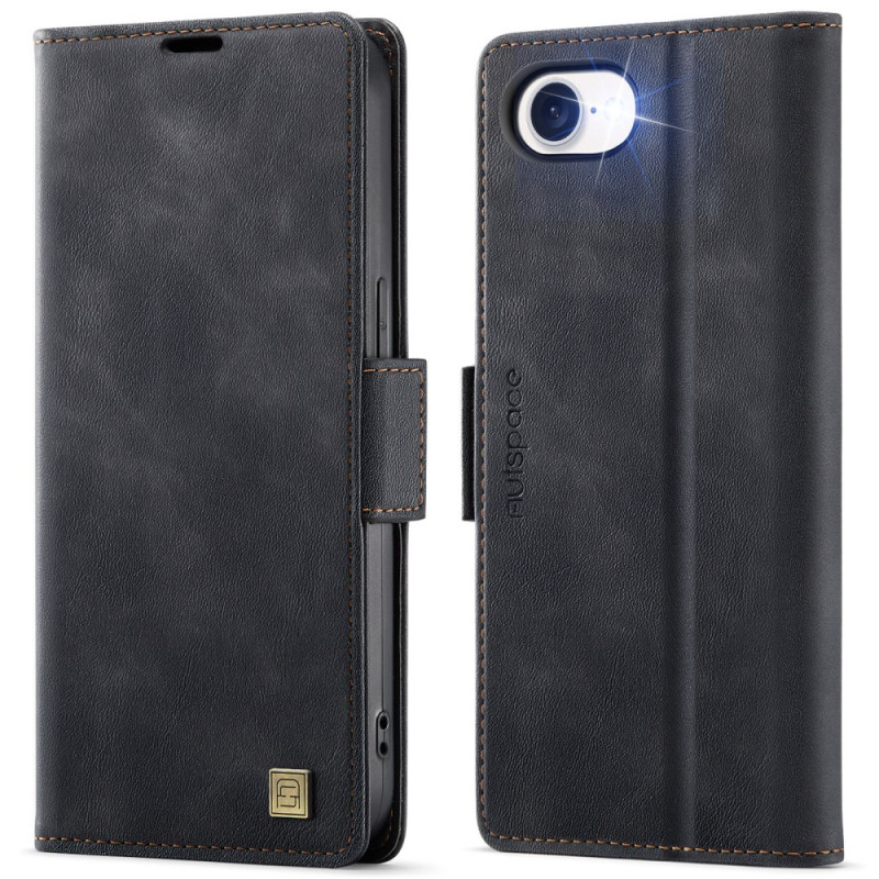 Case for iPhone 17E / 16E Simili Cuir Rétro (RFID lock)