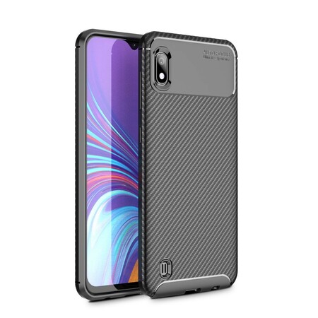 Case Samsung Galaxy A10 Flexible Texture Carbon Fiber