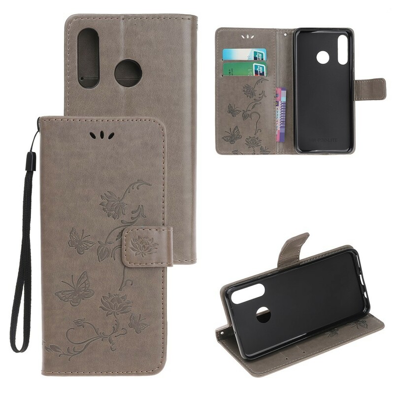 Case Huawei P Smart Z Butterflies And Flowers With Strap