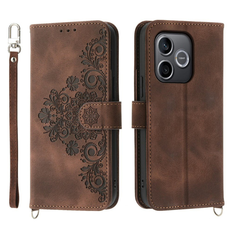 Honor 600 Lite Cover Suede Effect Floral Lace