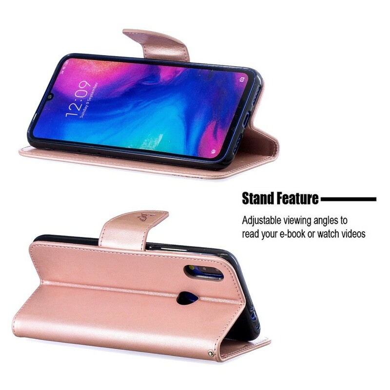 Xiaomi Redmi Note 7 Butterfly Printed Lanyard Case