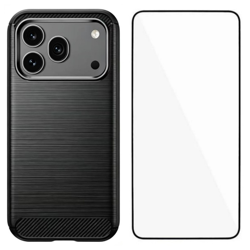 Honor 600 Pro Brushed Carbon Fibre Case with Screen Protector