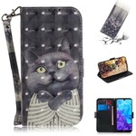 Case Huawei Y5 2019 Grey Cat with Strap