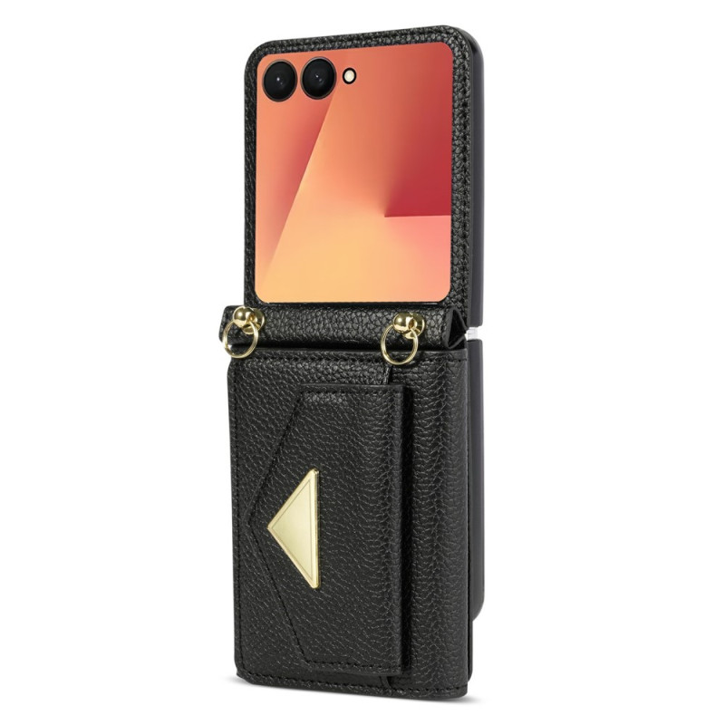 Samsung Galaxy Z Flip 8 Case with Card Holder and Shoulder Strap