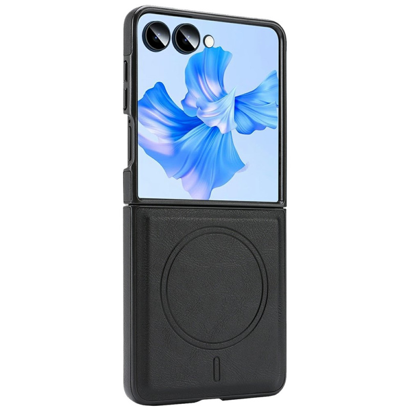 Samsung Galaxy Z Flip 8 Magnetic Case with Grained Leather-Effect Finish