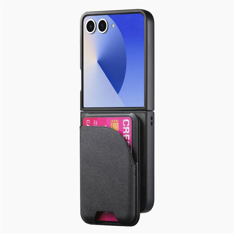 Samsung Galaxy Z Flip 8 Magnetic Case with Removable Card Holder – Denim Effect