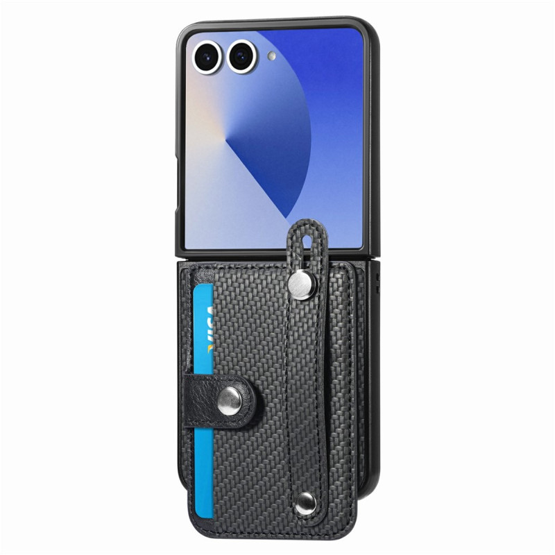 Samsung Galaxy Z Flip 8 Case with Card Holder and Wrist Strap