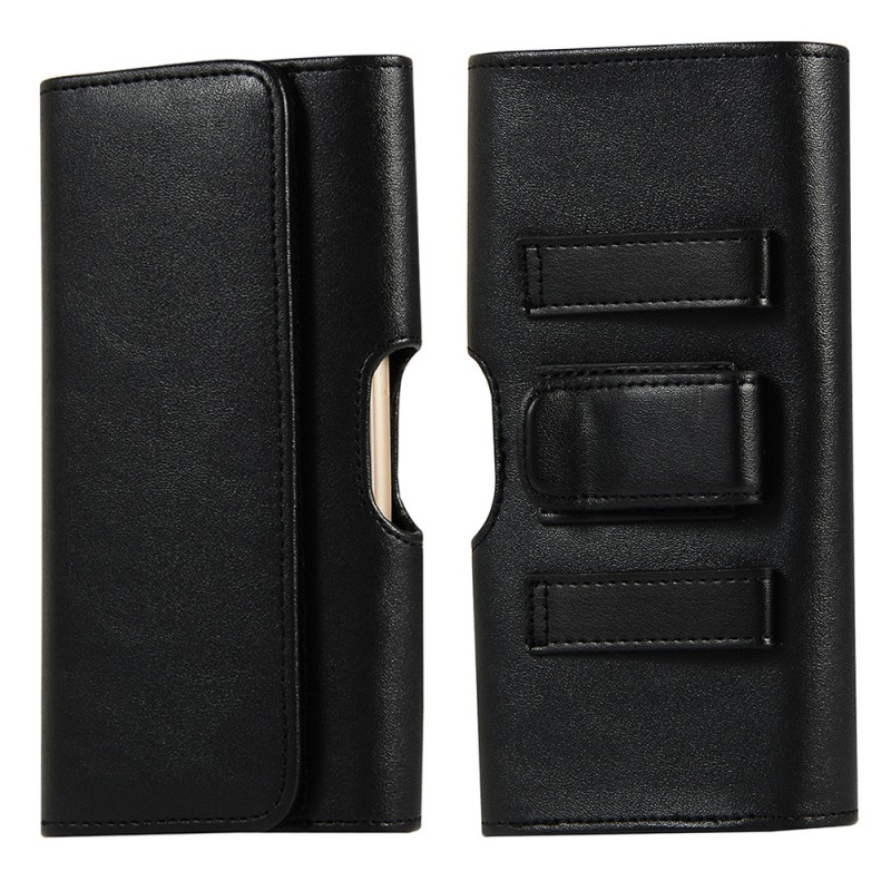 Horizontal PU Leather Belt Case with Universal Smartphone Clip – 16.6 × 8.6 × 2 cm