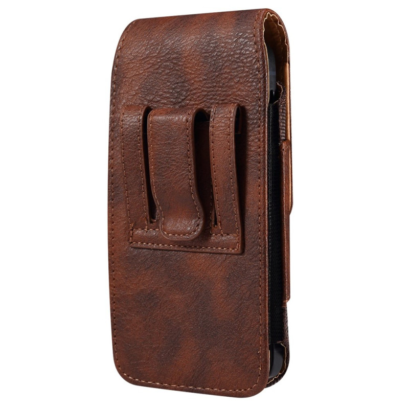 Universal Microfibre Leather Belt Case with Card Holder for 6.5-inch Smartphones