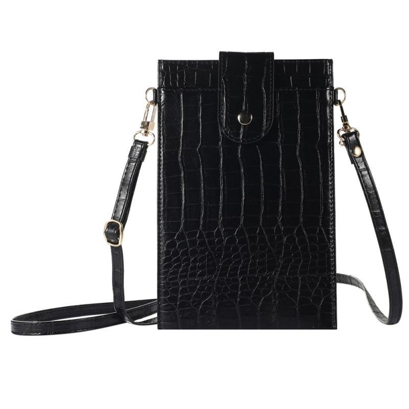 Universal Textured PU Leather Shoulder Bag with Double Compartment