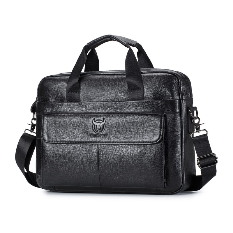 BULLCAPTAIN Men’s 15–16" Leather Business Briefcase