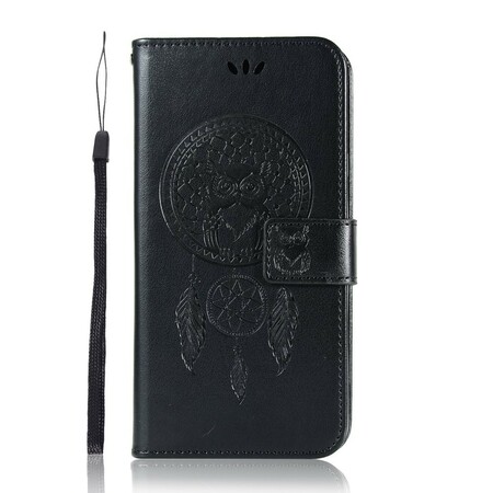 Honor 20 Pro Case Leather Effect Dream Catcher Owl
