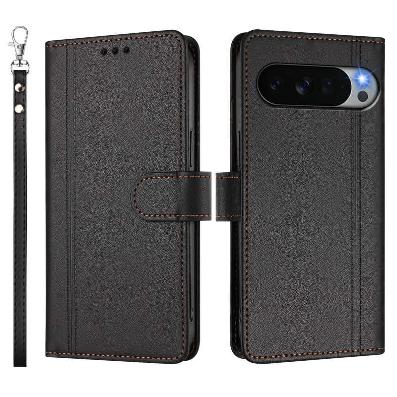 Google Pixel 11 Pro XL Wallet Case with 9 Card Slots and Wrist Strap