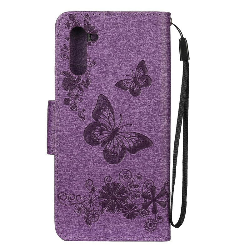 Samsung Galaxy Note 10 Case Splendid Butterflies with Strap