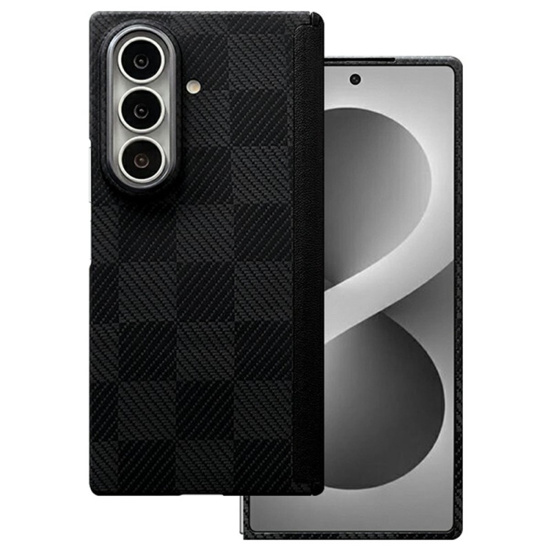 Samsung Galaxy Z Fold 8 Ultra Magnetic Aramid Fibre Case with Checked Pattern and Hinge Protection