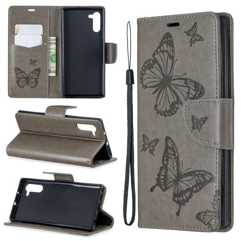 Samsung Galaxy Note 10 Case Butterflies and Oblique Flap