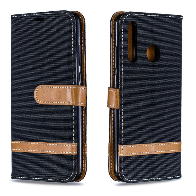 Case Huawei P Smart Plus 2019 Fabric and Leather Effect with Strap