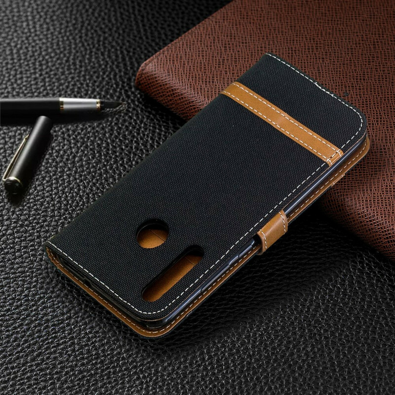 Case Huawei P Smart Plus 2019 Fabric and Leather Effect with Strap