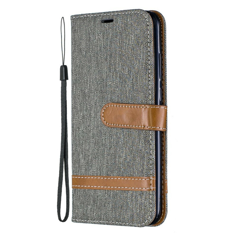 Case Huawei P Smart Plus 2019 Fabric and Leather Effect with Strap