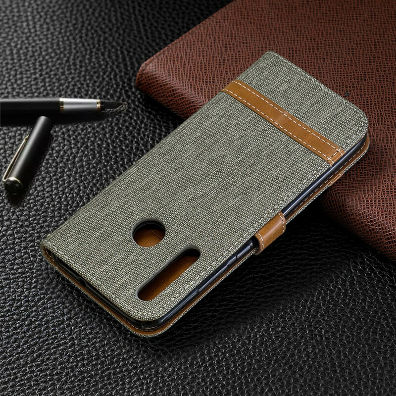Case Huawei P Smart Plus 2019 Fabric and Leather Effect with Strap