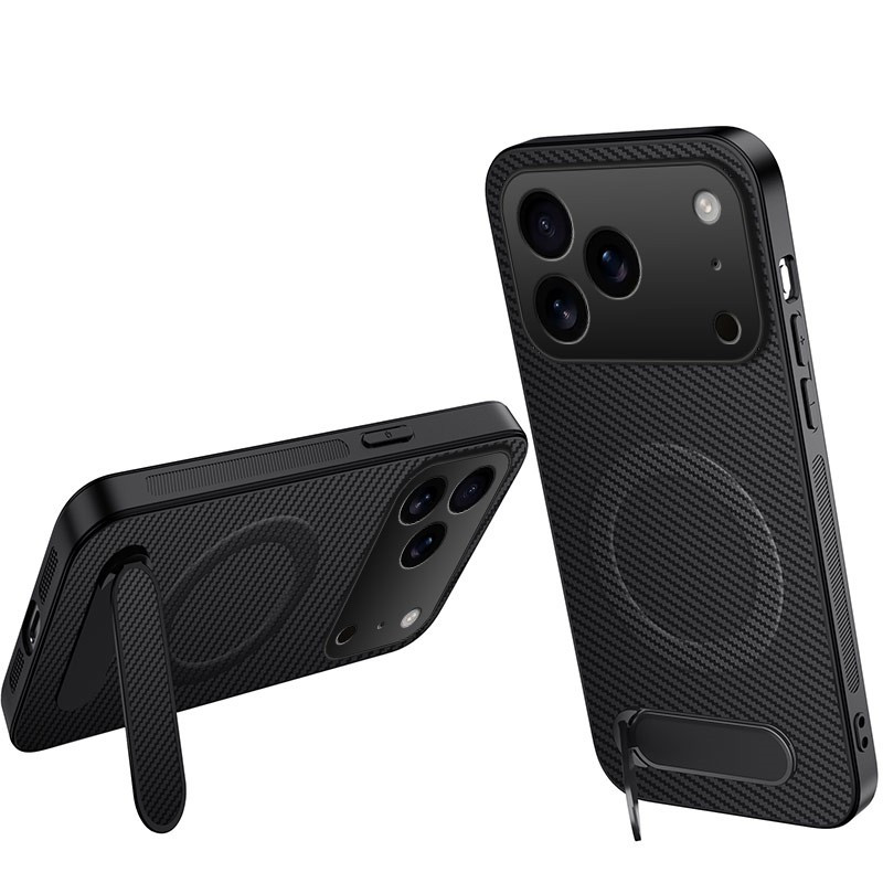 Magnetic Carbon Fibre iPhone 18 Pro Case with Stand