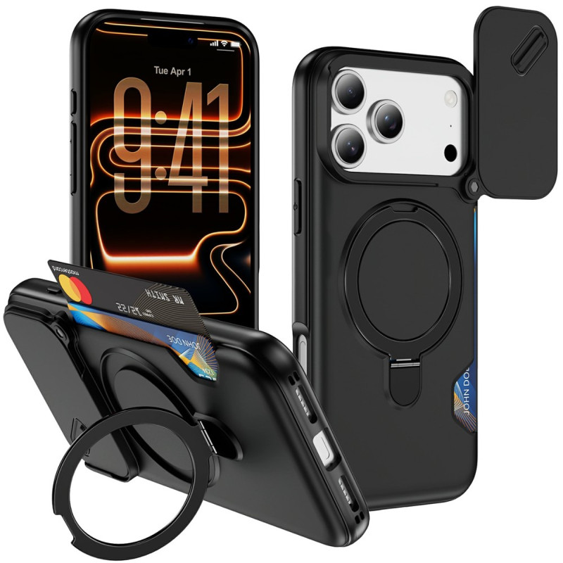 Coque iPhone 18 Pro / 17 Pro Magnétique Protection Caméra et Anneau-Support