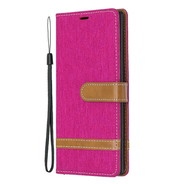 Samsung Galaxy Note 10 Fabric and The
ather Effect Case with Strap