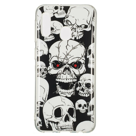 Samsung Galaxy A20e Caution Skulls Fluorescent Case