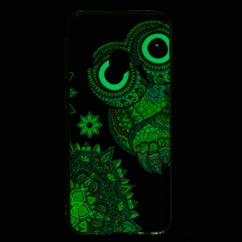 Case Samsung Galaxy A20e Owl Mandala Fluorescent