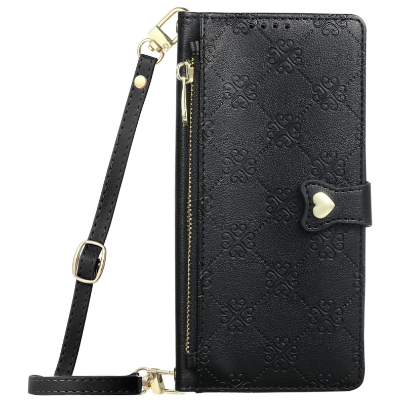 Google Pixel 11 Pro XL Case with Heart Pattern and Shoulder Strap