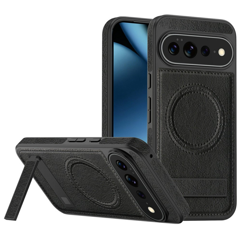 Google Pixel 11 Pro XL Magnetic Leather Case with Metal Stand