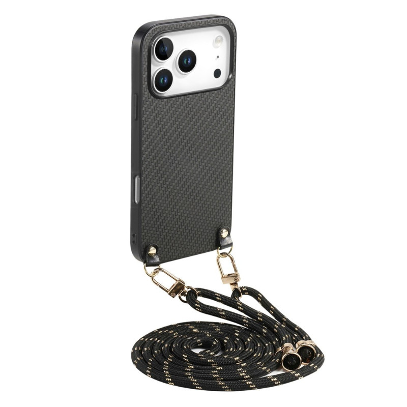 iPhone 18 Pro / 17 Pro Strap Case with Carbon Fibre Effect