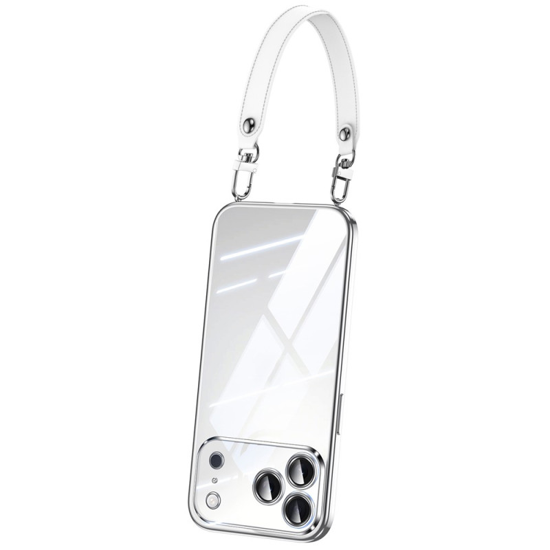 Coque iPhone 18 Pro Max / 17 Pro Max Transparente Métallisée avec Dragonne