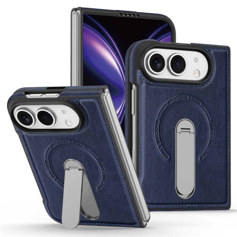 Leather-effect Magnetic iPhone Duo Case with 360° Rotating Stand