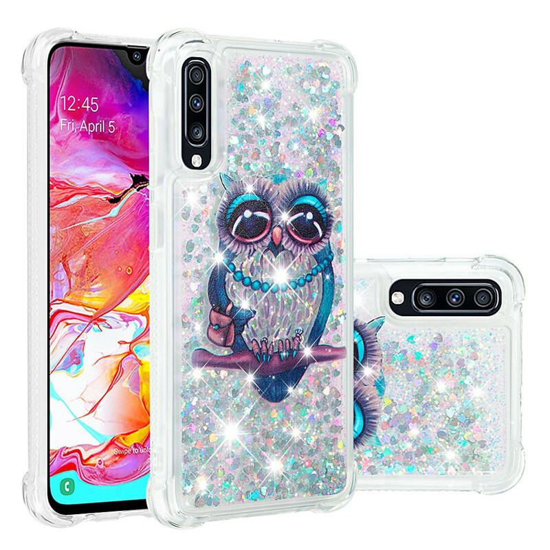 Case Samsung Galaxy A70 Miss Owl Glitter Case Samsung Galaxy A70 Miss Owl Glitter