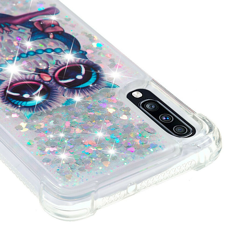 Case Samsung Galaxy A70 Miss Owl Glitter Case Samsung Galaxy A70 Miss Owl Glitter