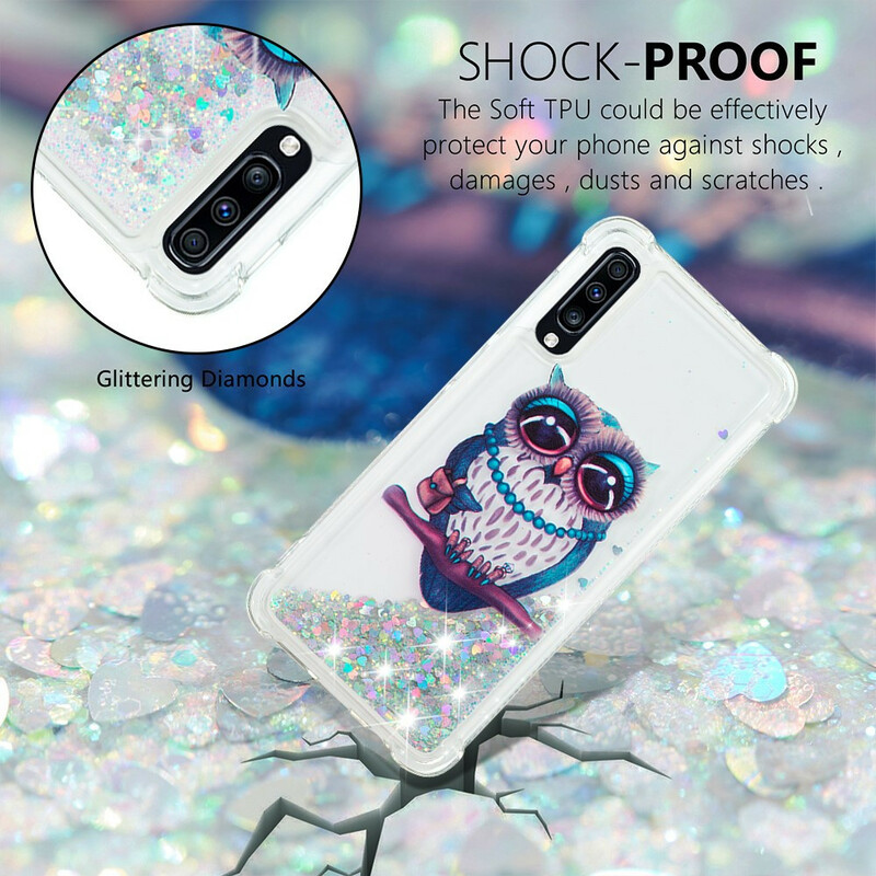 Case Samsung Galaxy A70 Miss Owl Glitter Case Samsung Galaxy A70 Miss Owl Glitter
