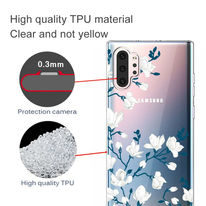 Samsung Galaxy Note 10 Plus Case White Flowers