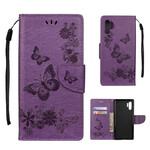 Samsung Galaxy Note 10 Plus Case Butterflies and Floralies with Strap