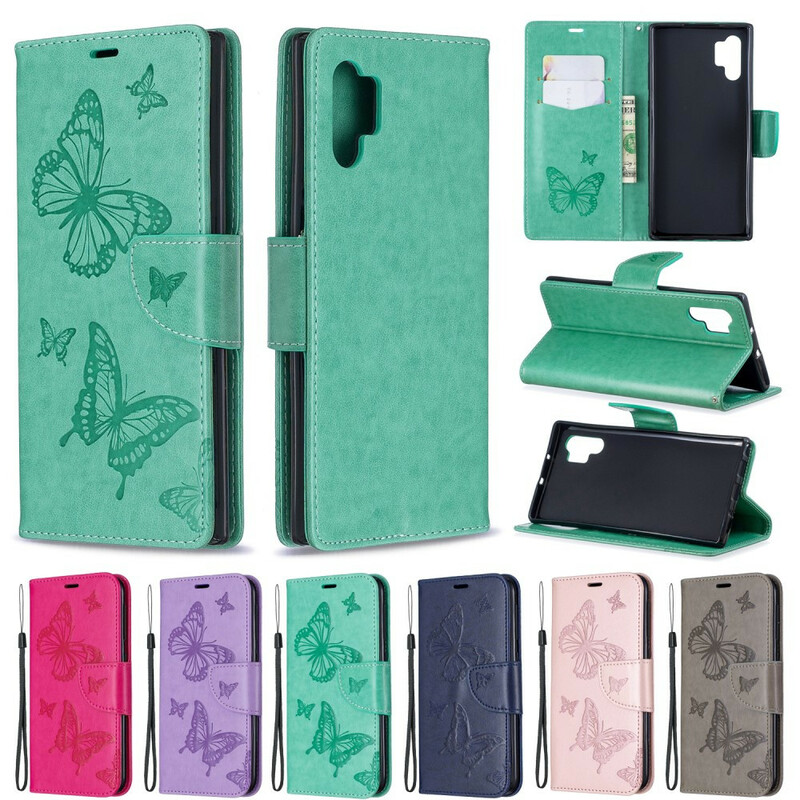 Samsung Galaxy Note 10 Plus Case Beautiful Butterflies with Strap