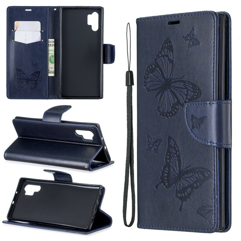 Samsung Galaxy Note 10 Plus Case Beautiful Butterflies with Strap