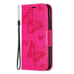 Case iPhone 11 Printed Butterflies with Lanyard