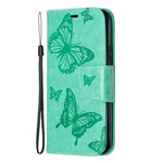 Case iPhone 11 Printed Butterflies with Lanyard