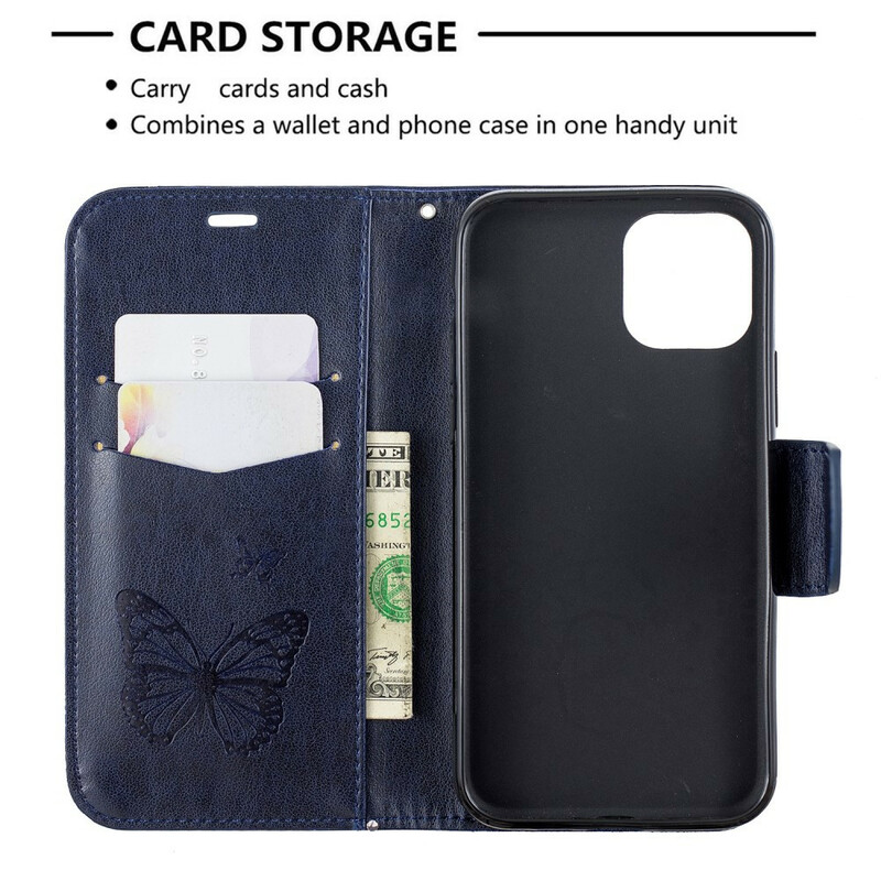 Case iPhone 11 Printed Butterflies with Lanyard Case iPhone 11 Printed Butterflies with Lanyard