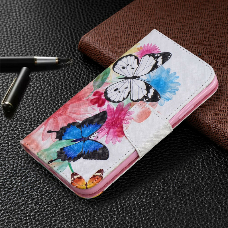 Cover for iPhone 11R Painted Butterflies and Flowers